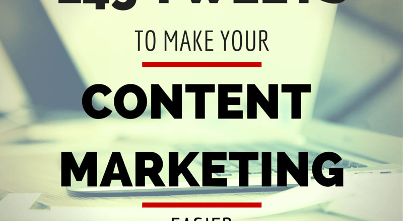 145 Tweets for Content Marketing Resources