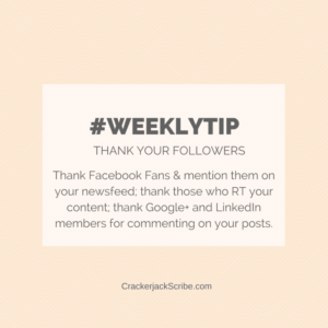 weekly social media tip: thank your followers
