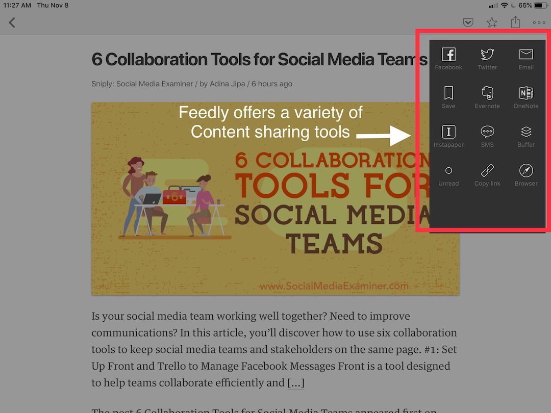 Feedlly content curation1